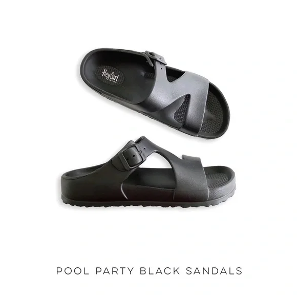 New Corkys Hey Girl Pool Party Slip-on Waterproof Sandals Black Women’s 10  or 11